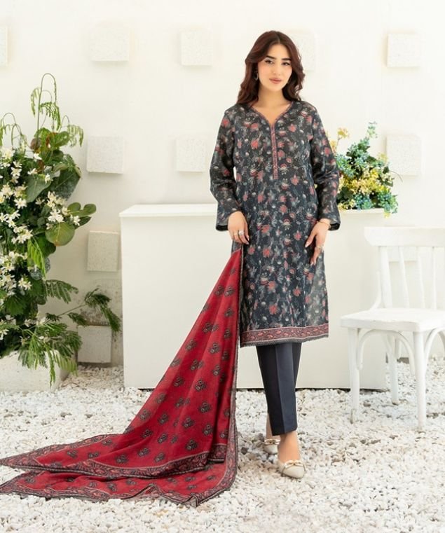 Midnight Rose Printed Lawn Suit