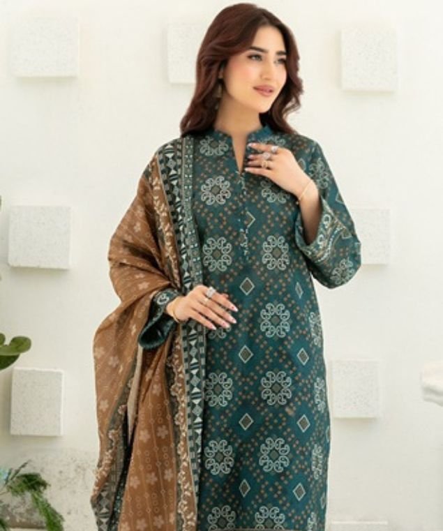 Emerald Heritage Printed Lawn Suit
