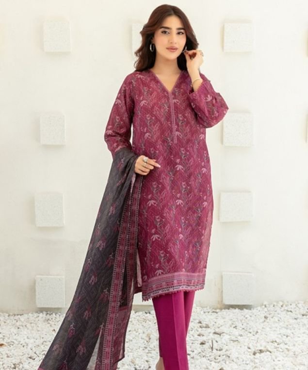 Plum Grace Printed Lawn Suit