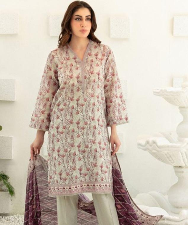 Ivory Bloom Printed Lawn Suit