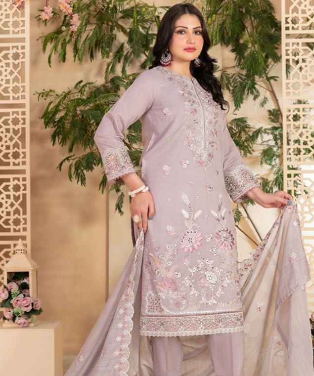 Lavender Luxe Embroidered 3-Piece Suit