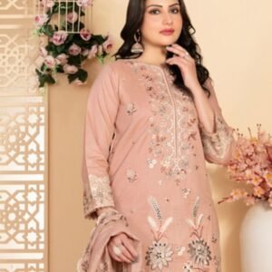 Blush Elegance Embroidered 3-Piece Suit