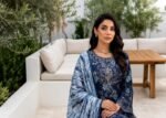 Deep Navy Midnight Floral 3-Piece Embroidered Lawn Suit - Image 2