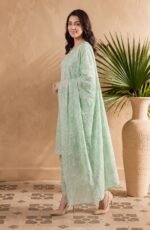Pistachio Green Foliage Suit - Image 3