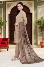 Beige Elegance Tassel Trim 3-Piece Lawn Suit - Image 3