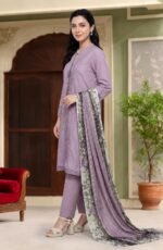 Lavender Pin-Tuck 3-Piece Lawn Suit - Image 3