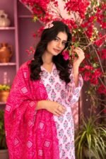 Soft Blush Pink Floral 3-Piece Lawn Suit - Image 3