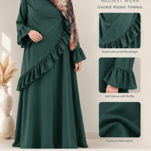 Emerald Grace Ruffle Abaya