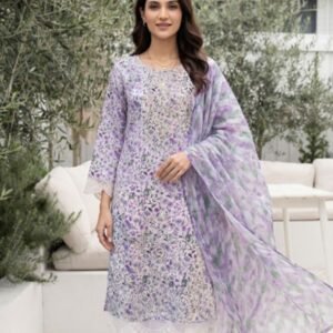 Soft Lavender Whisper 3-Piece Lawn Suit (Design Code: D-5639)