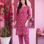 Magenta Garden Print 3-Piece Lawn Suit