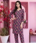 Plum Floral Garden 3-Piece Lawn Suit