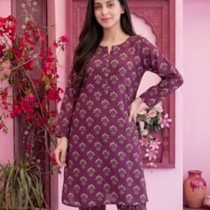 Plum Floral Bouquet 3-Piece Lawn Suit