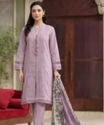 Lavender Pin-Tuck 3-Piece Lawn Suit