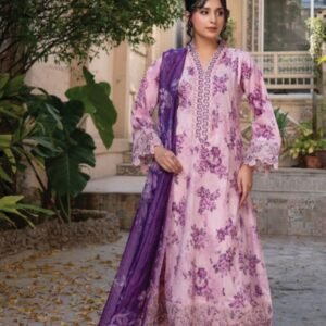Orchid Blush & Royal Purple 3-Piece Lawn Suit