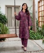 Deep Magenta Blossom 3-Piece Lawn Suit