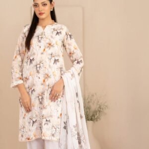 Ivory Petal Printed 3-Piece Suit