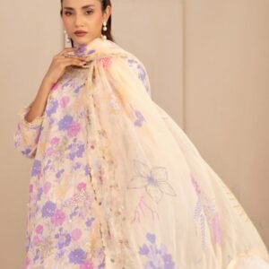 Floral Lavender 3-Piece Lawn Ensemble