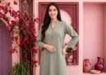 Sage Green Geometric 3-Piece Lawn Suit - Image 2