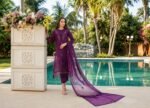 Royal Purple Cutwork 3-Piece Lawn Suit - Image 2