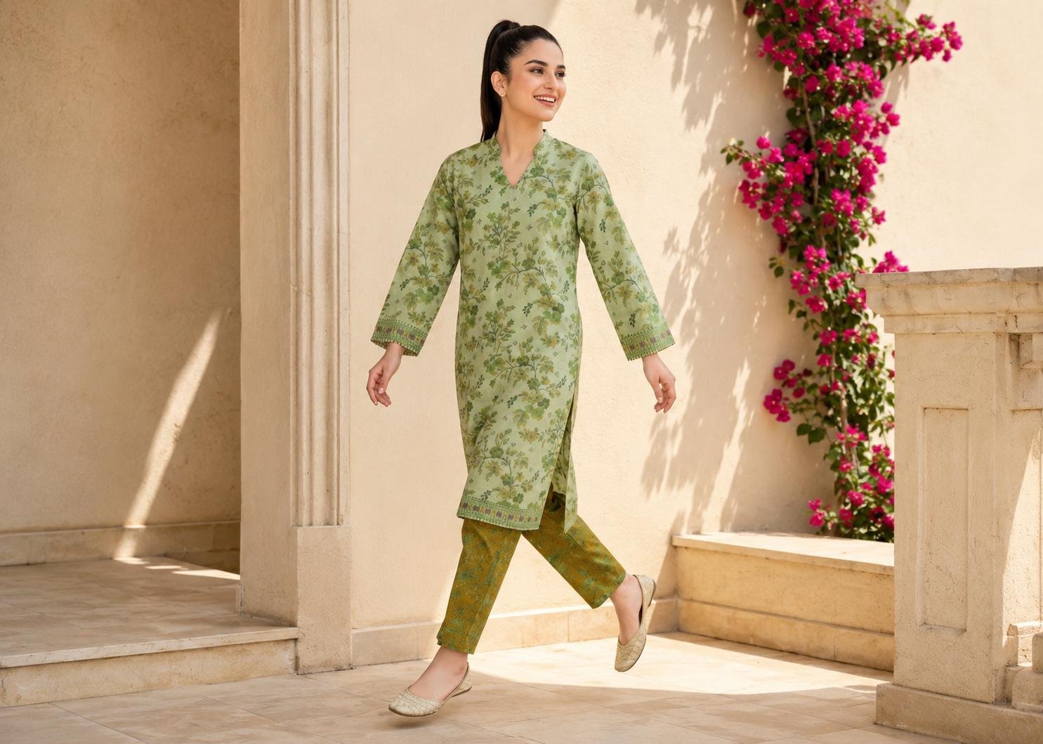 WhatsApp Image 2026-08-19 at 5.11.00 PMzxvz Olive Meadow Stitched 2-Piece - Image 1