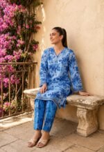 Azure Breeze Floral 2-Piece Suit - Image 2