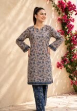Taupe Slate Floral Lawn Suit - Image 2