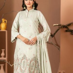 Mint Aura Embroidered 3-Piece Suit