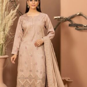 Mocha Elegance Embroidered 3-Piece Suit
