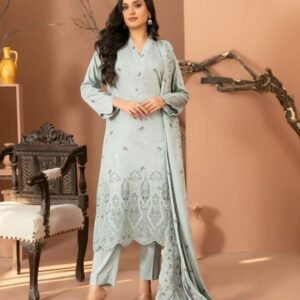 Ice Blue Luxe Embroidered 3-Piece Suit