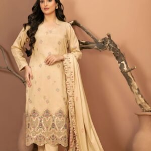 Golden Sand Embroidered 3-Piece Suit