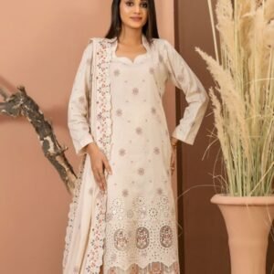 Pearl Ivory Embroidered 3-Piece Suit